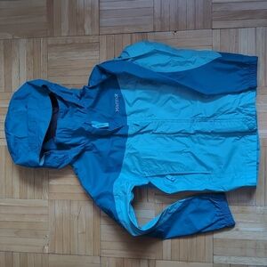 Marmot kids size S rain/wind breaker. Teal and blue